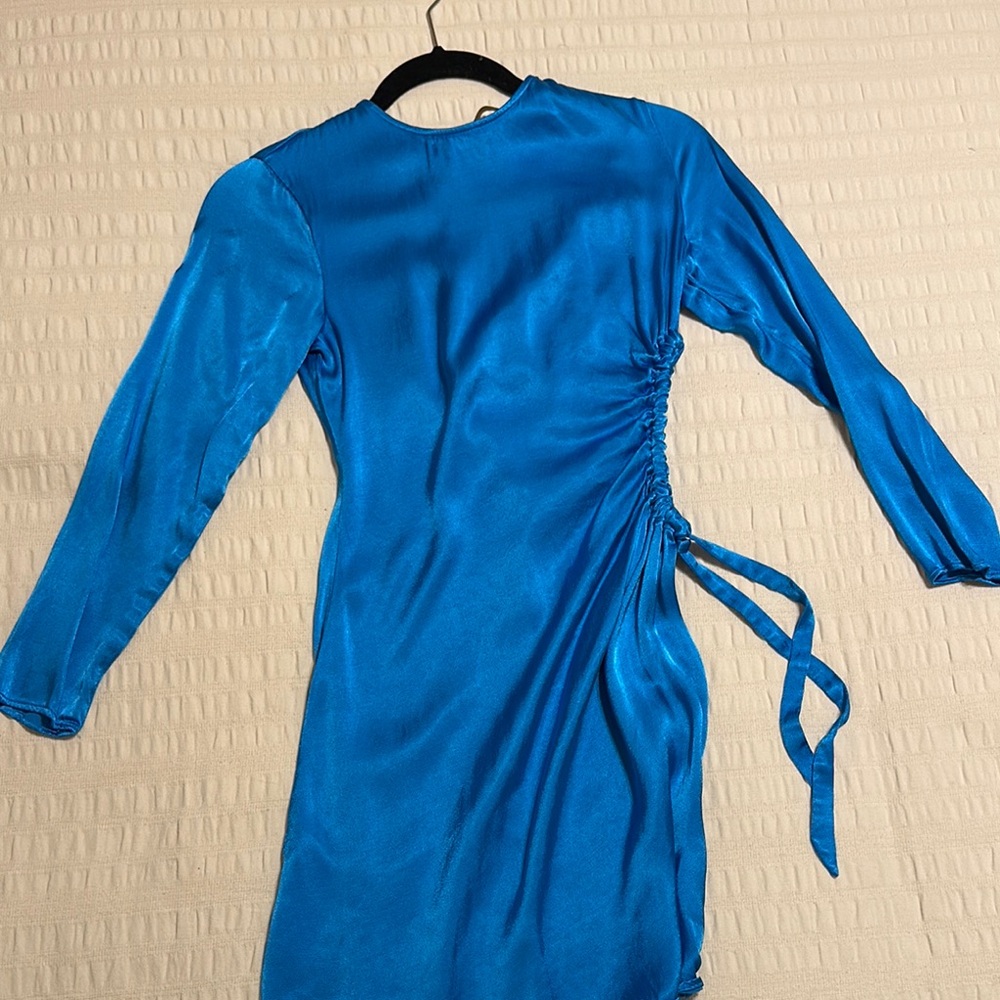 Elegant Blue Satin Dress